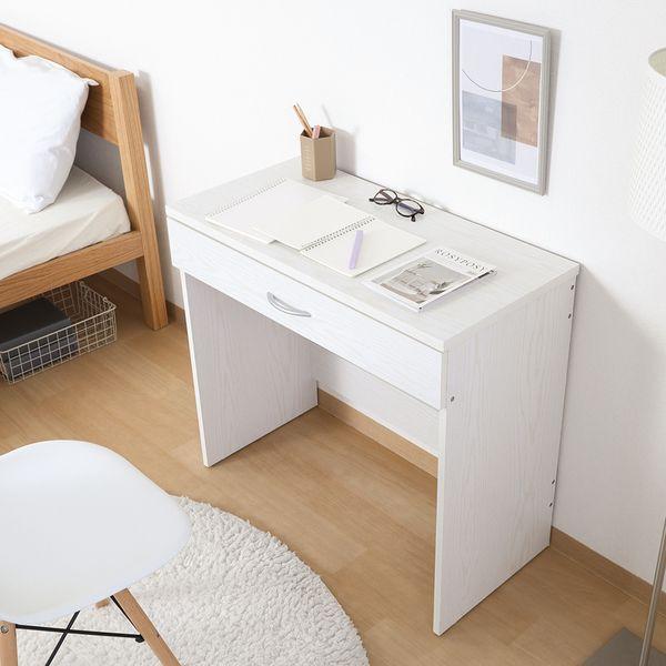 引き出し付きデスク オークホワイト 組立品 : Mono Natural(インボイス