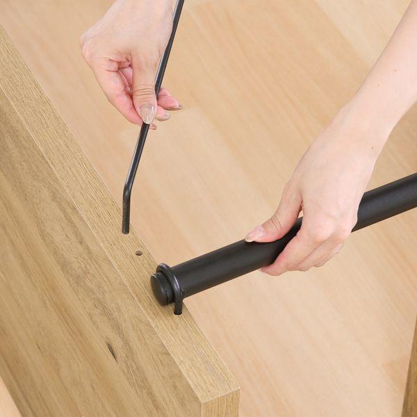 ワイヤーロック片袖デスク OAK NA オークナチュラル 組立品_2