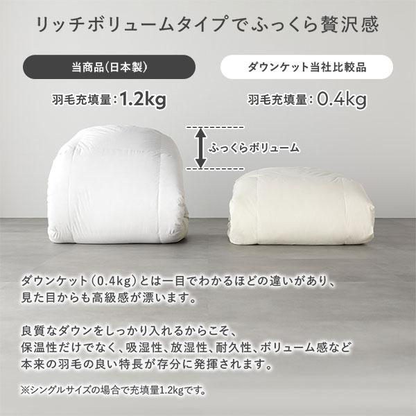 羽毛 掛け布団 セミダブル ホワイト ダウン率90％ 日本製 高品質ホワイトダックダウン 防ダニ 防花粉 防汚 抗菌 防臭 掛布団_4