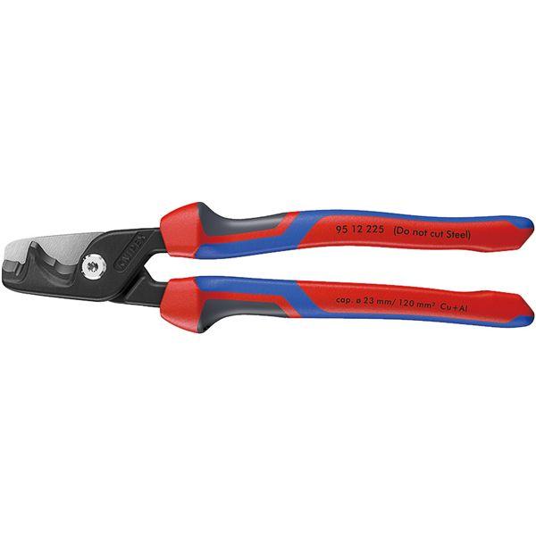 KNIPEX クニペックス ケーブルカッター ステップカットXL (3K) プラスチックコーティング 全長225mm サイズW225×D60×H25mm パック入 9512-225SB_2