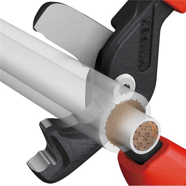 KNIPEX クニペックス ケーブルカッター ステップカットXL (3K) プラスチックコーティング 全長225mm サイズW225×D60×H25mm パック入 9512-225SB_3