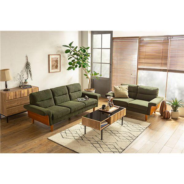 BAL（バル） 3Pソファ 3人掛け コーデュロイグリーン 組立品