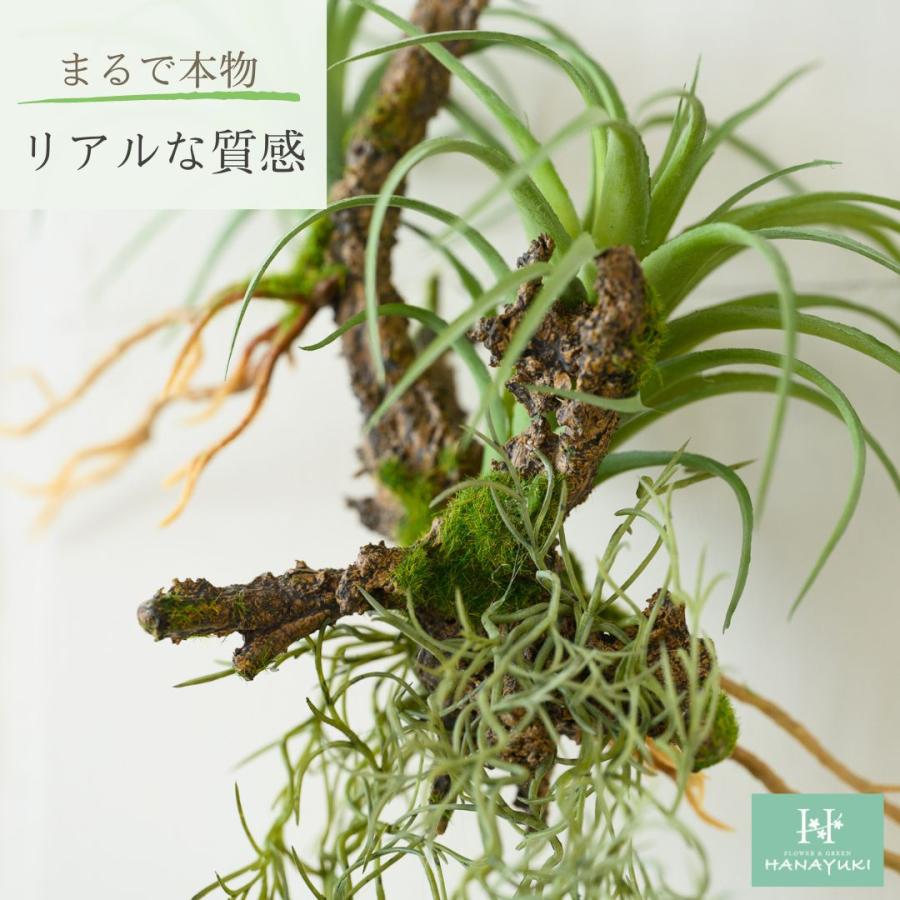 HANAYUKI フェイクグリーン 着生植物 吊り下げ ハンギング 65cm 光触媒加工 人工観葉植物 おしゃれ 開店祝い 開業祝い 引っ越し 店舗装飾｜supplement-k｜02