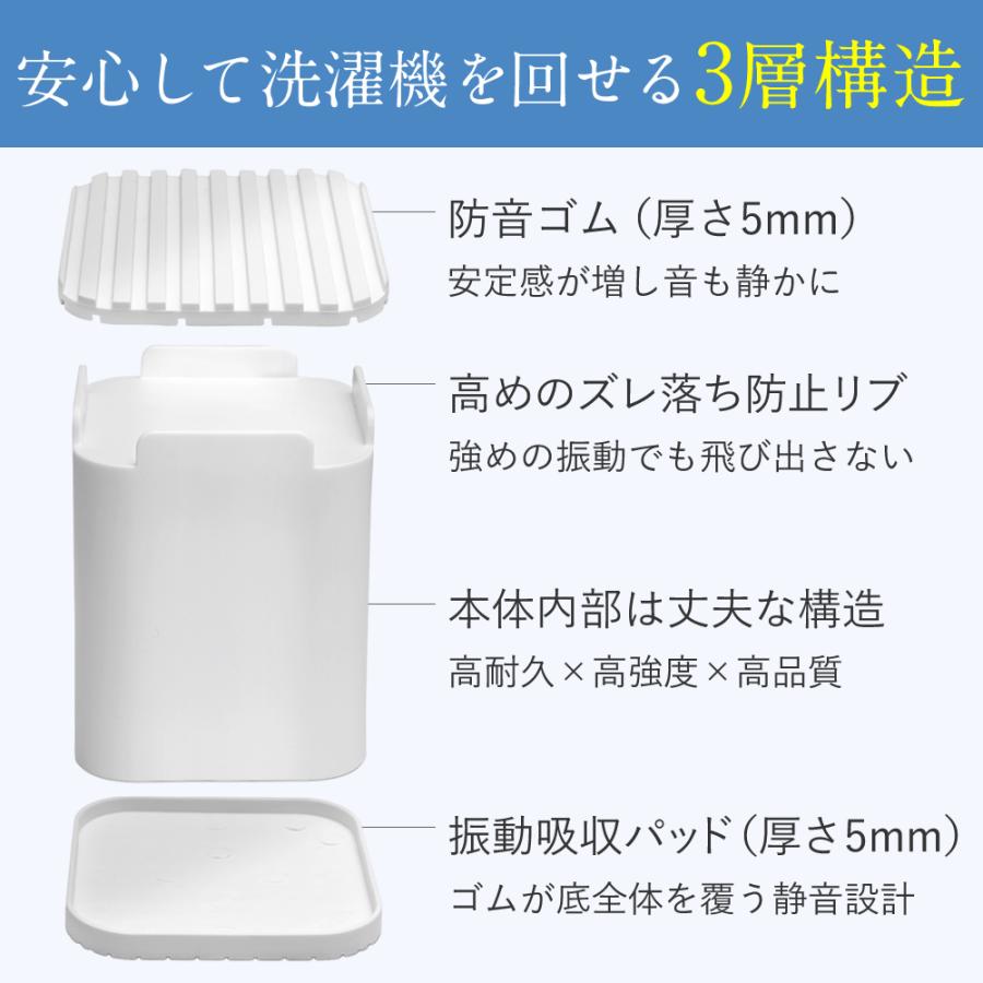 ＼ヤフー1位／＼日本製ズレない／ 高さ10.5cm あげピタくん かさ上げ台 かさあげ 嵩上げ 底上げ 洗濯機 台 置台 置き台 脚 足 防震 防振 ゴム 防水パン｜supplement-life｜05