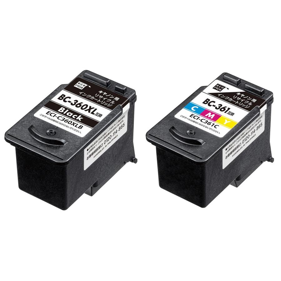 Canon 純正 BC-361XL BC-360XL エコリカ 互換 3個 エコリカ ［キヤノン BC-361XL 互換］リサイクルインクカートリッジ(3