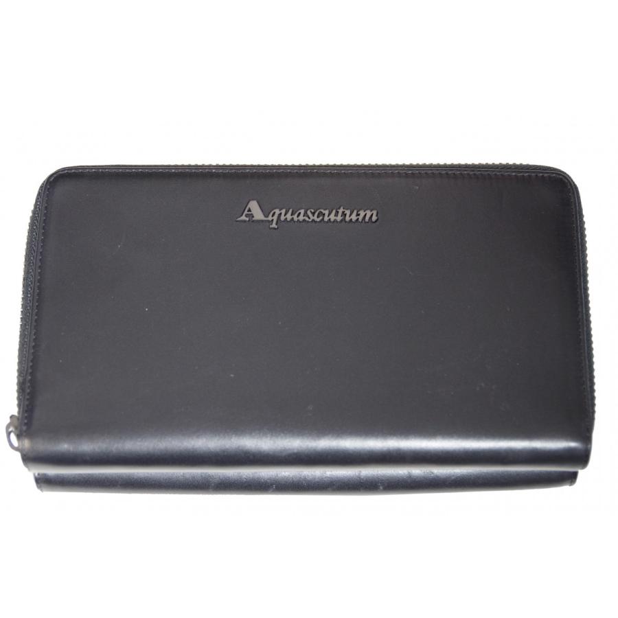 Aquascutum アクアスキュータム クラッチバッグ クラッチ カードケース ブラック GW540LHNBM-A1 :GW540LHNBM