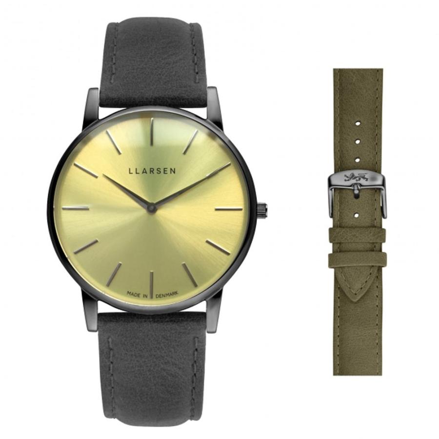 【新作からSALEアイテム等お得な商品満載】 LL147OYGYFR メンズ 腕時計 オリバー OLIVER エルラーセン LLARSEN イエロー 新品 替えストラップ付 腕時計