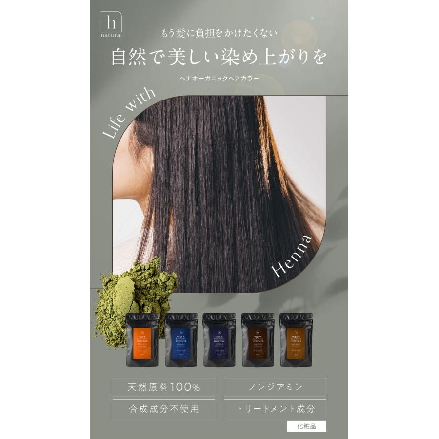 ヘナ 白髪染め 100g×4個セット 400g 黒 茶 ヘアカラー トリートメント