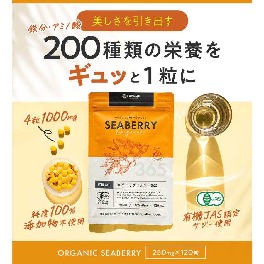 サジー サプリ リンゴ酸 鉄分 無添加 有機jas オーガニック