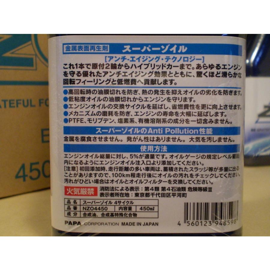 SUPER ZOIL ECO / スーパー ゾイル エコ ４サイクル 450ml 1本　エンジンオイル 添加剤｜supreme｜04