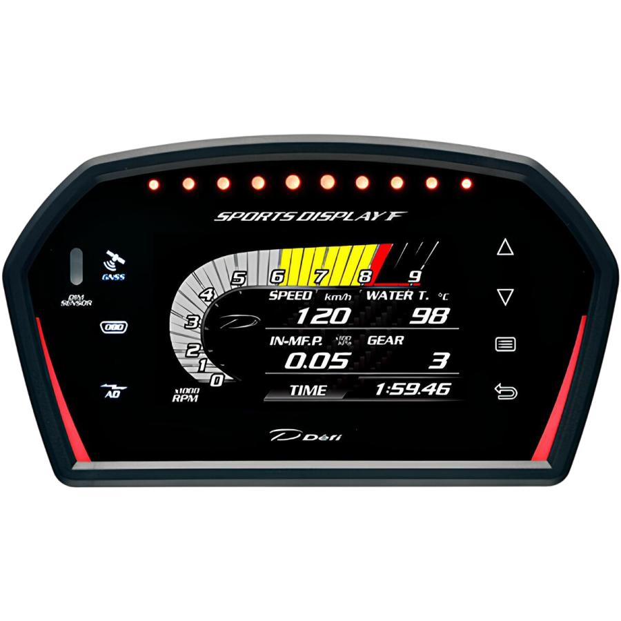 汎用パーツ Defi Sports Display F DF15901 Defi（デフィ） Defi SPORTS DISPLAY F OBDII マルチメーター DF15901