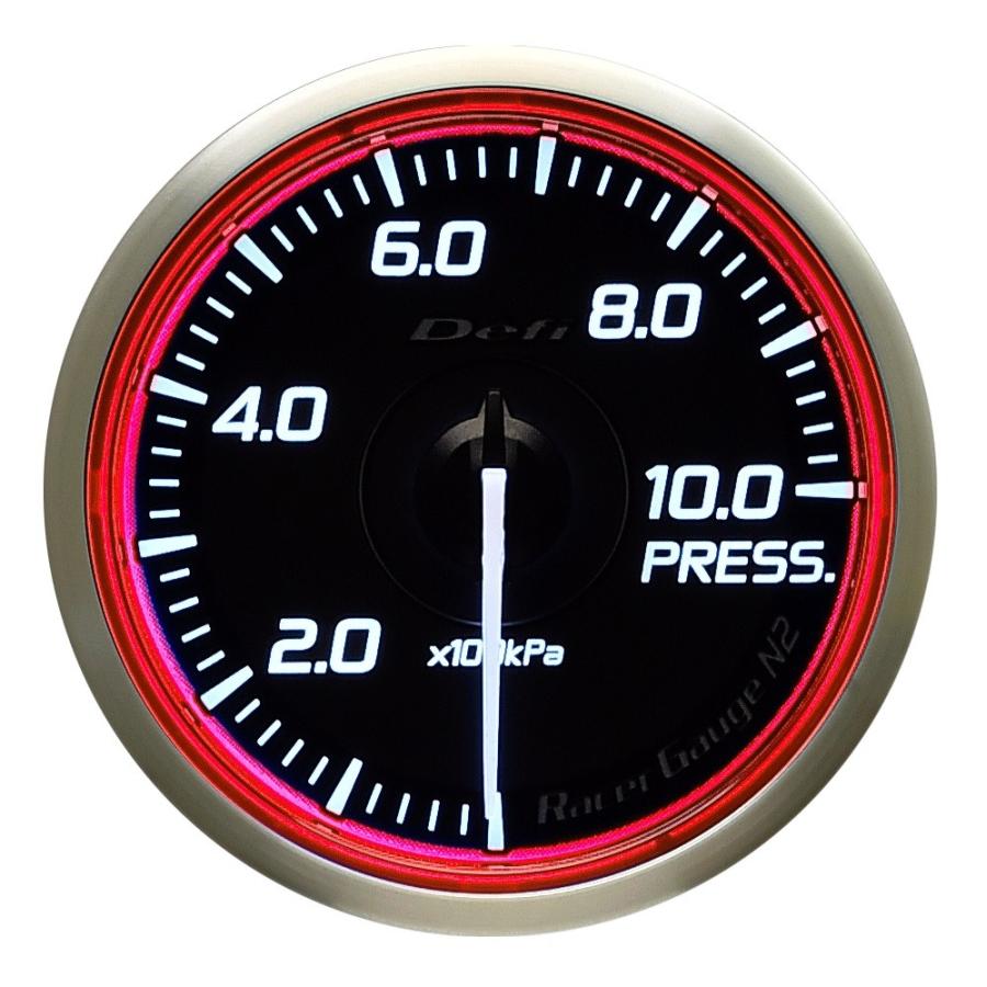 Defi　Racer Gauge デフィ レーサーゲージ　N2 60φ　（レッド）圧力計　 DF16803　（油圧計 もしくは 燃圧計）｜supreme｜02