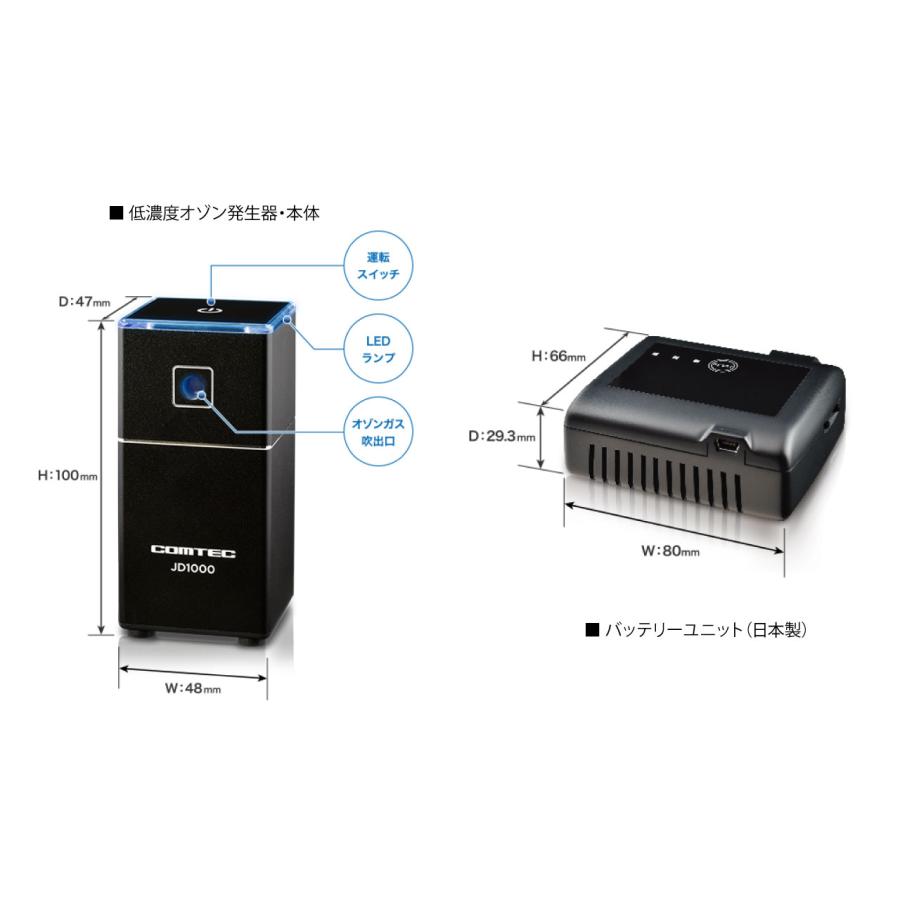 在庫有り コムテック JD1000 低濃度 オゾン 発生器 DC12V対応 USB対応