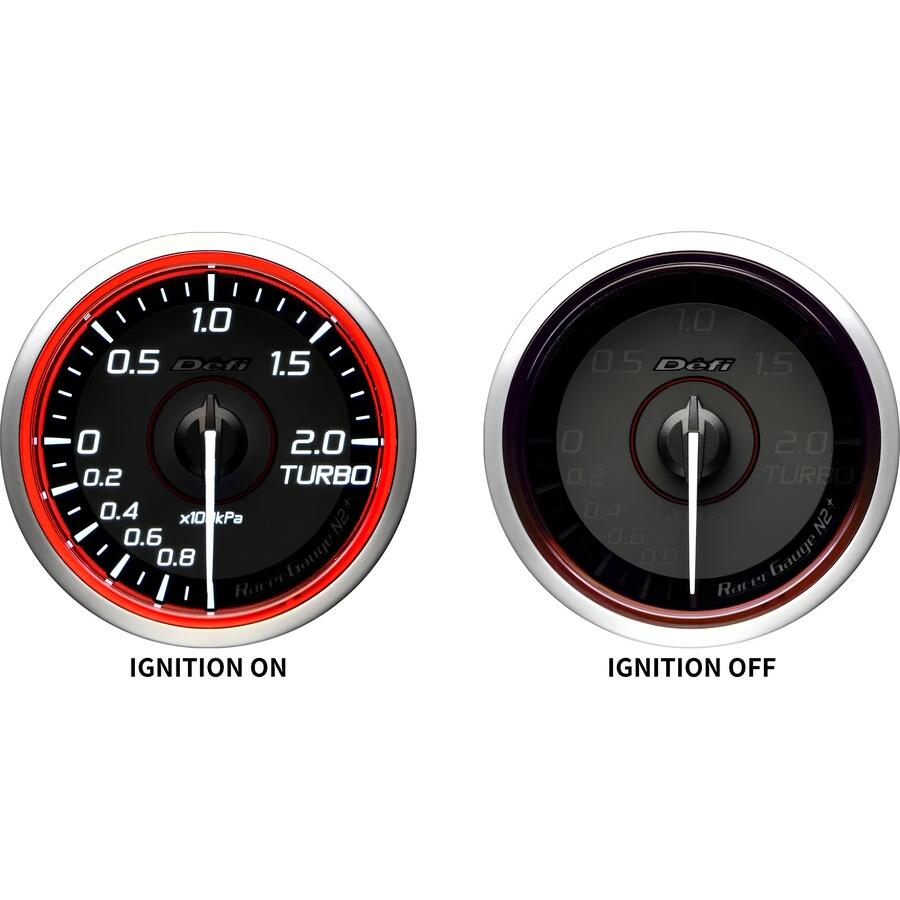 defi 油温水温ターボ計　赤 Defi デフィ Racer Gauge N2プラス 52Φ（レッド） ターボ計（2.0