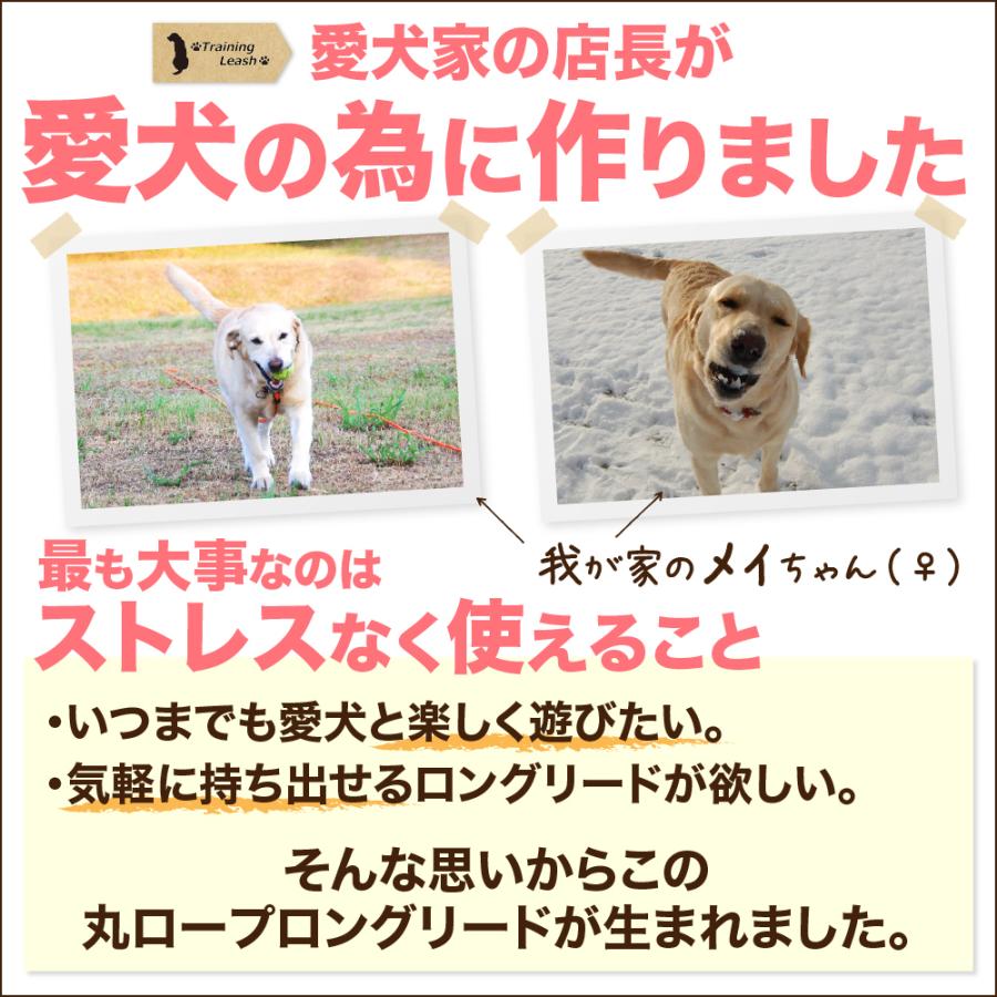 【大好評３万本突破】ロングリード 10m まとめやすい 丸ロープ カラフル 丈夫 外れにくい ナスカン 絡まない 大型犬 中型犬｜suraido｜03