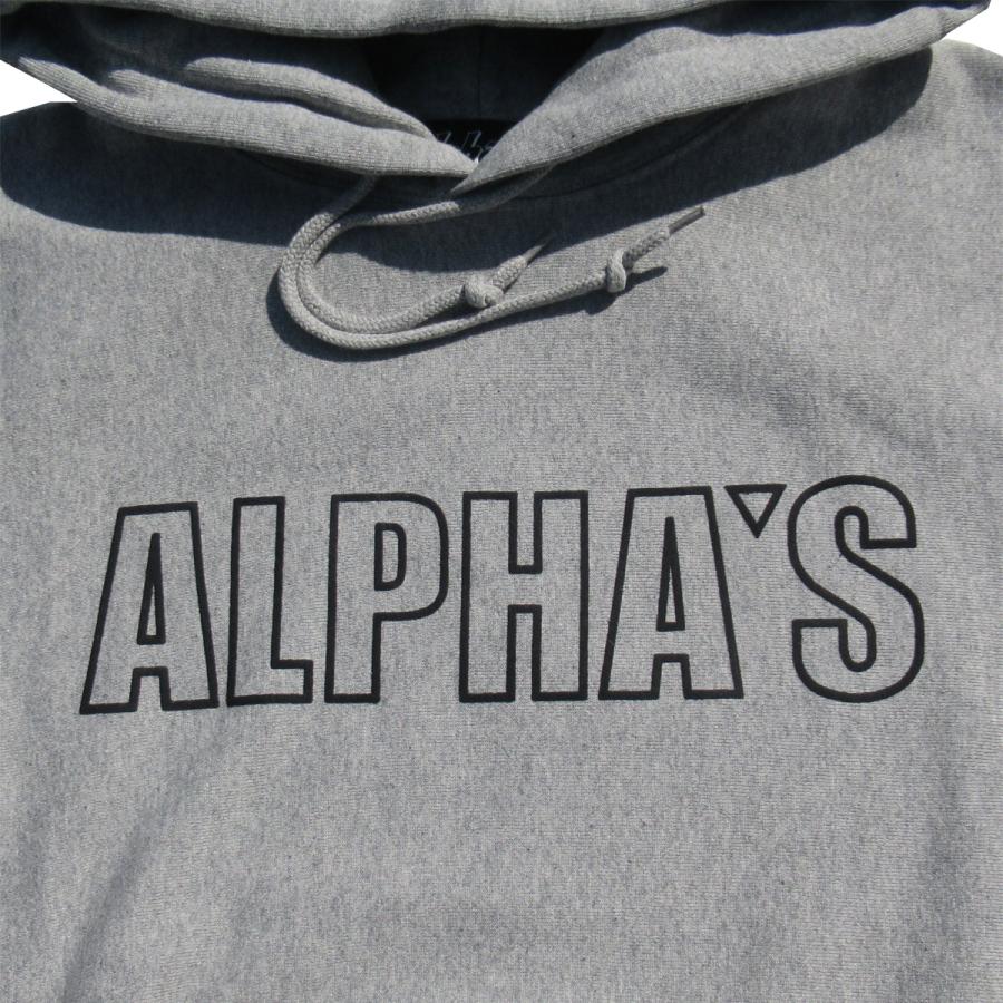 ALPHA'S 2023FW オリジナルプルオーバーパーカー 12oz  ミックスグレー｜surf-alphas｜03