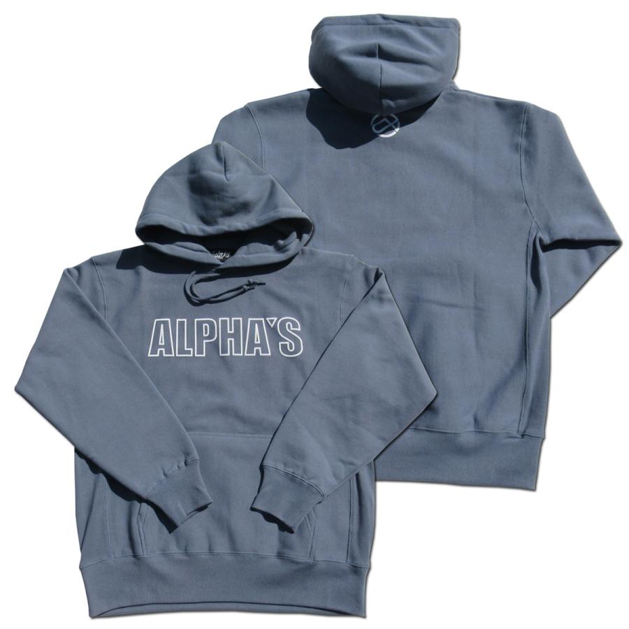 ALPHA'S オリジナルプルオーバーパーカー 12oz ストーンブルー : ALPHA