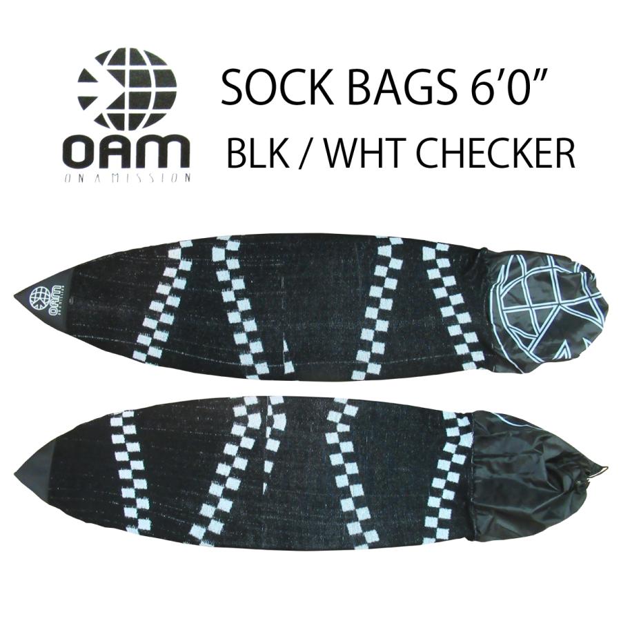 O.A.M（オー・ア・ミッション）SOCK BAGS 6'0"【BLK/WHT CHECKER】ストレッチボードソックス/ニットケース