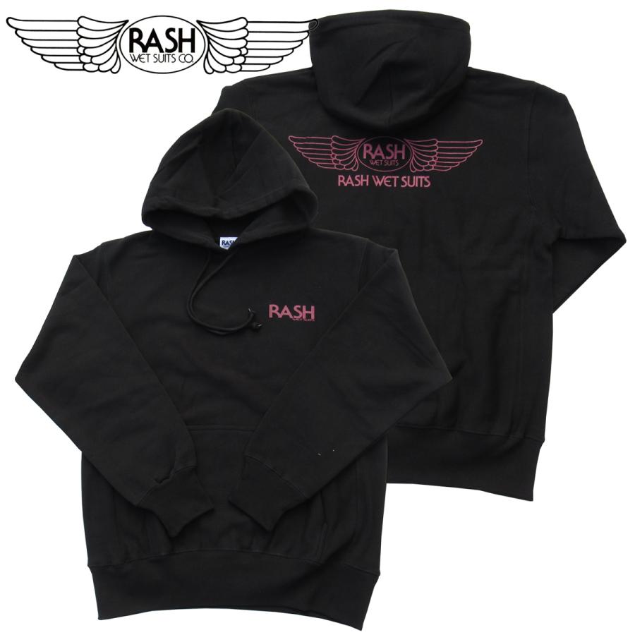 RASH WETSUITS ラッシュ 羽バックプルオーバーパーカー ブラック L 2024 RASH ラッシュ 羽バックプルオーバー パーカー ラッシュ