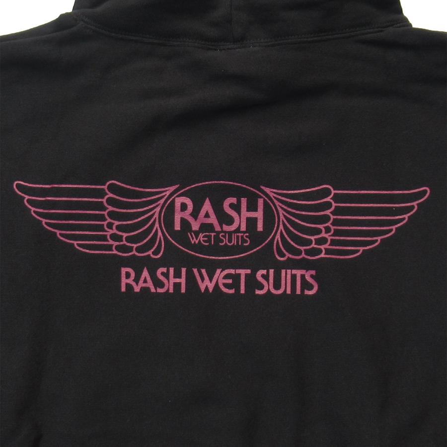 RASH WETSUITS ラッシュ 羽バックプルオーバーパーカー ブラック L RASH ラッシュ 2024羽バックプルオーパーパーカー（12oz
