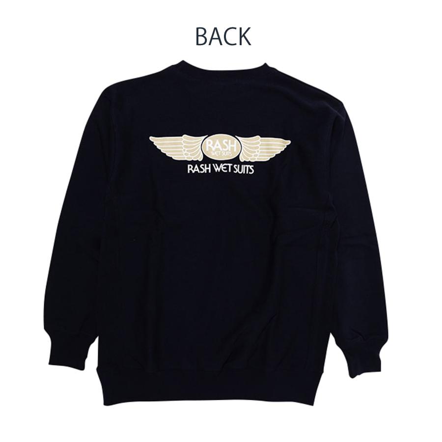 RASH WETSUITS 羽バッククルーネックスウェット ネイビー XL RASH ラッシュ 2025羽バッククルーネックスウェット（12oz