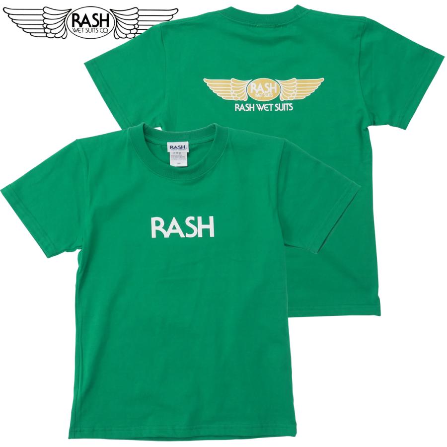 RASH ウェットスーツ グリーン 子供　値下げ RASH ラッシュ 2022キッズ羽バックTシャツ グリーン ラッシュ