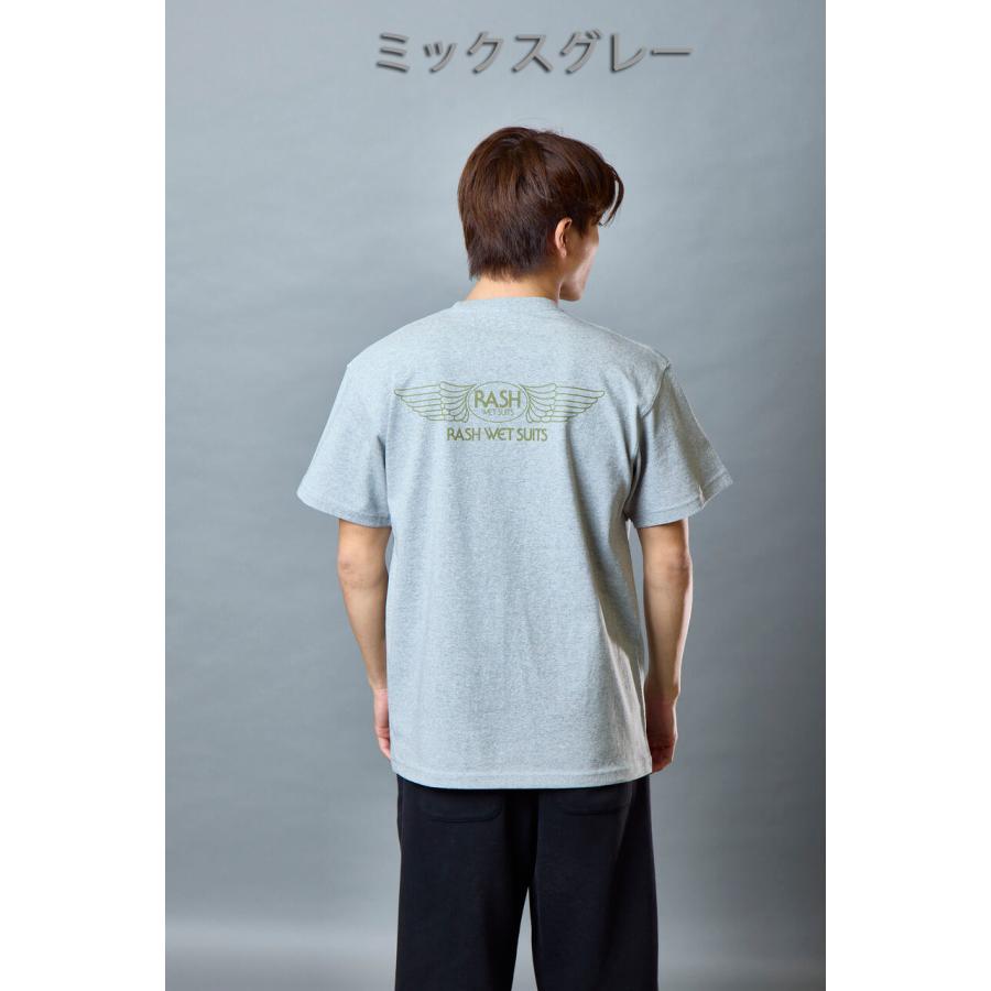 RASH ラッシュ 2025ヘビーウェイト羽バックTEE 7.1oz （ピンライン羽
