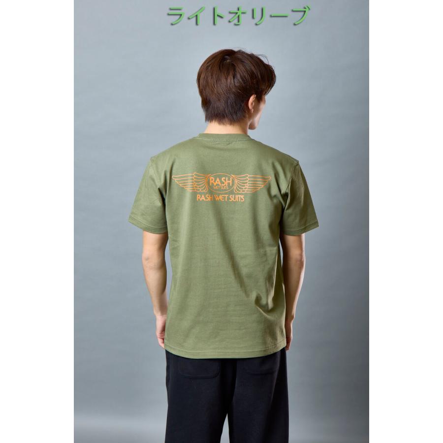 RASH ラッシュ 2025ヘビーウェイト羽バックTEE 7.1oz （ピンライン羽