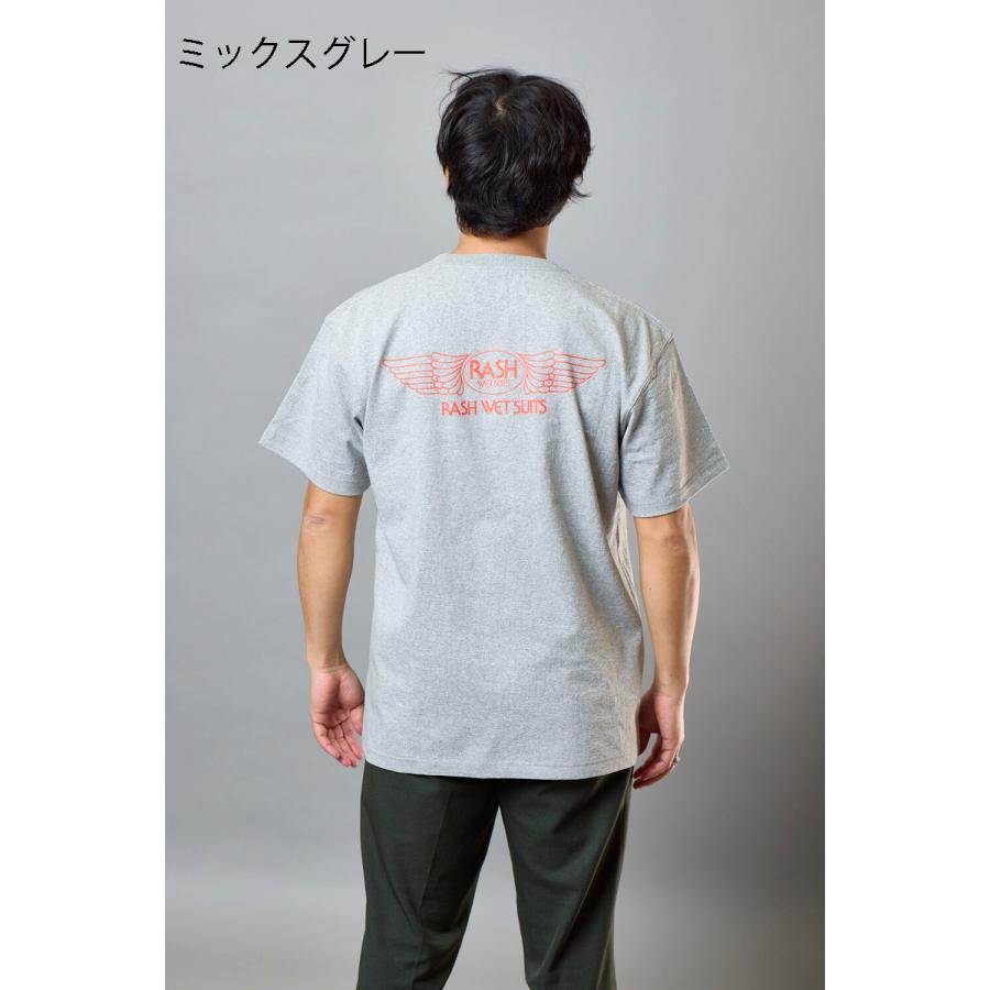 RASH ラッシュ 2026ヘビーウェイト羽バックTEE 7.1oz （ピンライン羽