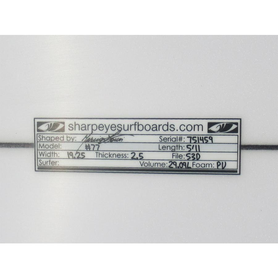 シャープアイサーフボード SHARP EYE SURFBOARDS #77モデル 5'11 シャープアイサーフボード SHARP EYE SURFBOARDS #77モデル 5'11