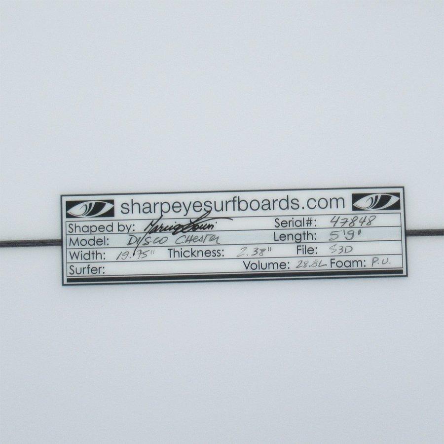 シャープアイサーフボード SHARP EYE SURFBOARDS DISCOcheaterモデル 5'9" FCS2 TRI（フィンなし）カーボンパッチ入り マルシオ・ゾウビシェープ/サーフィン｜surf-alphas｜07