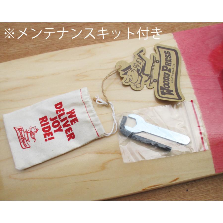 WOODY PRESS（ウッディプレス）スケートボード31"RED/スラスター2トラック搭載/コンプリート サーフスケート WOODY PRESS（ウッディプレス）スケートボード31