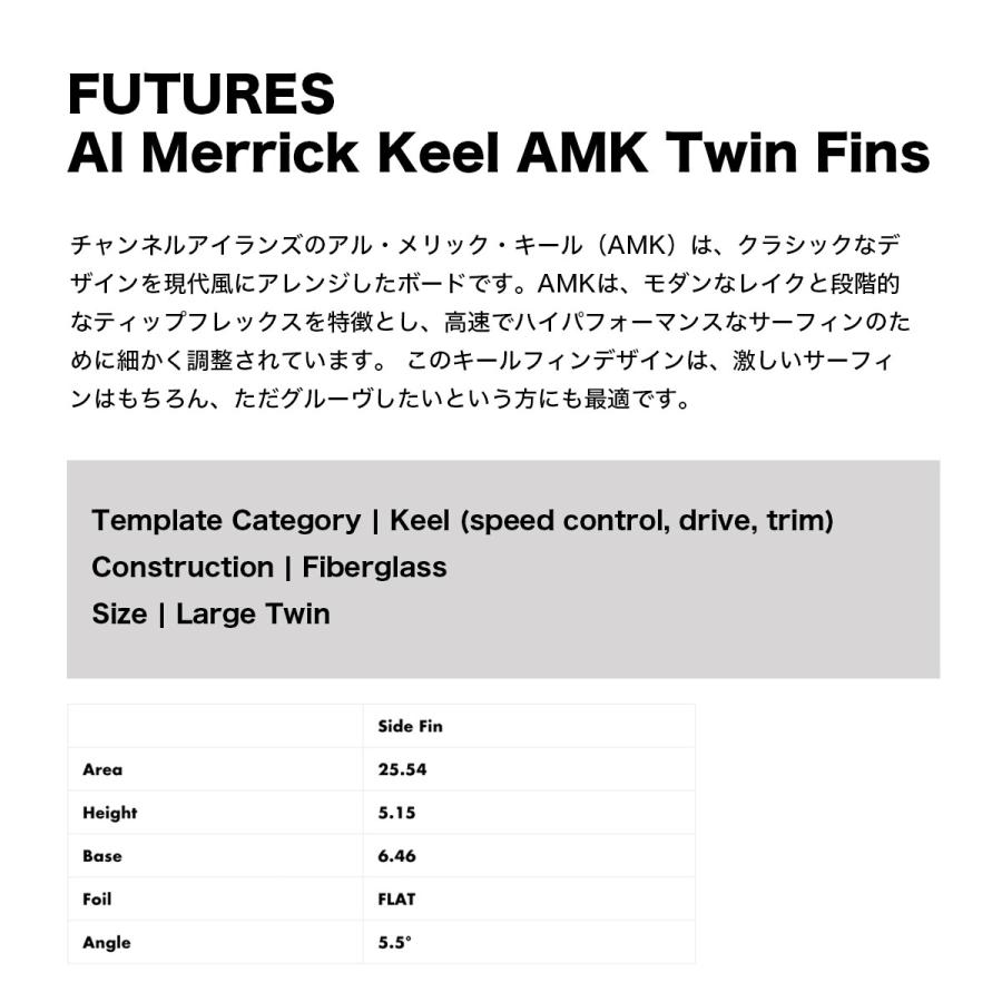 フューチャー ツインキール フィン FIBER AMK BMT TWIN KEEL FIN