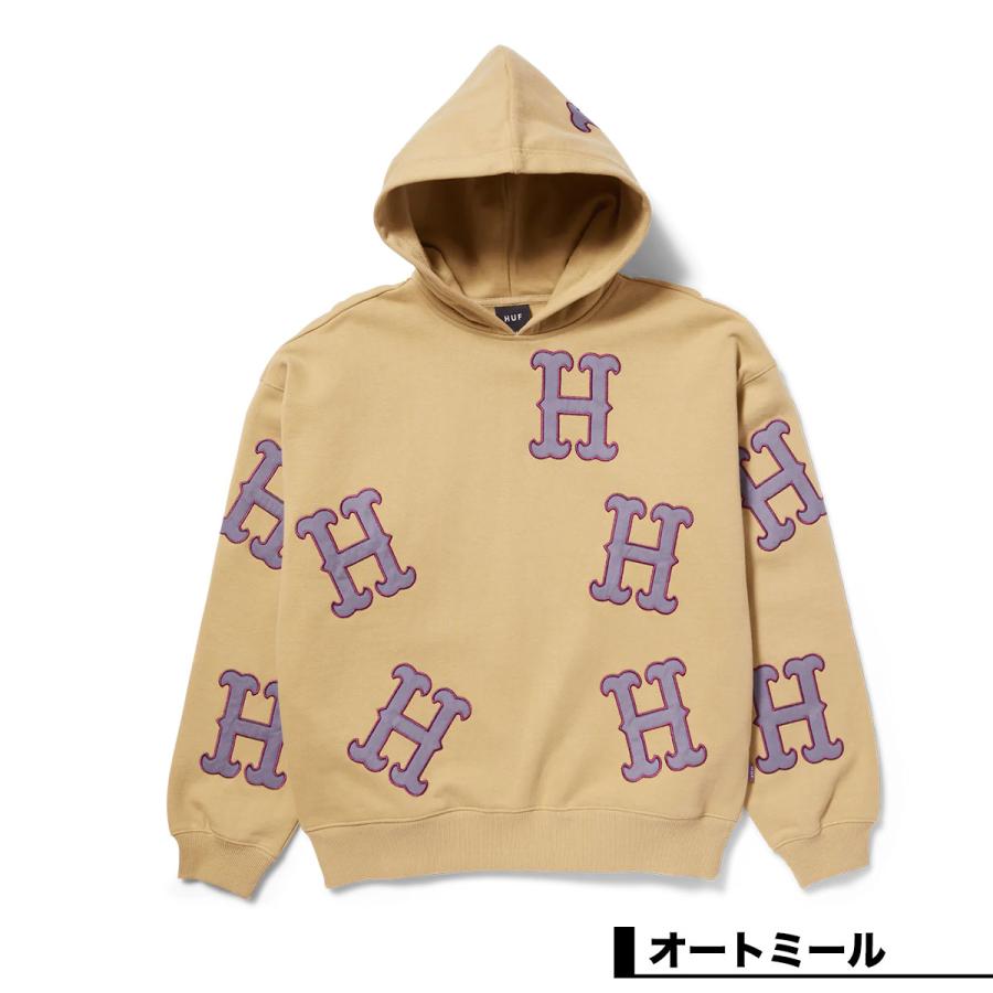 HUF ハフ スウェット パーカー フーディー ロゴ アップリケ