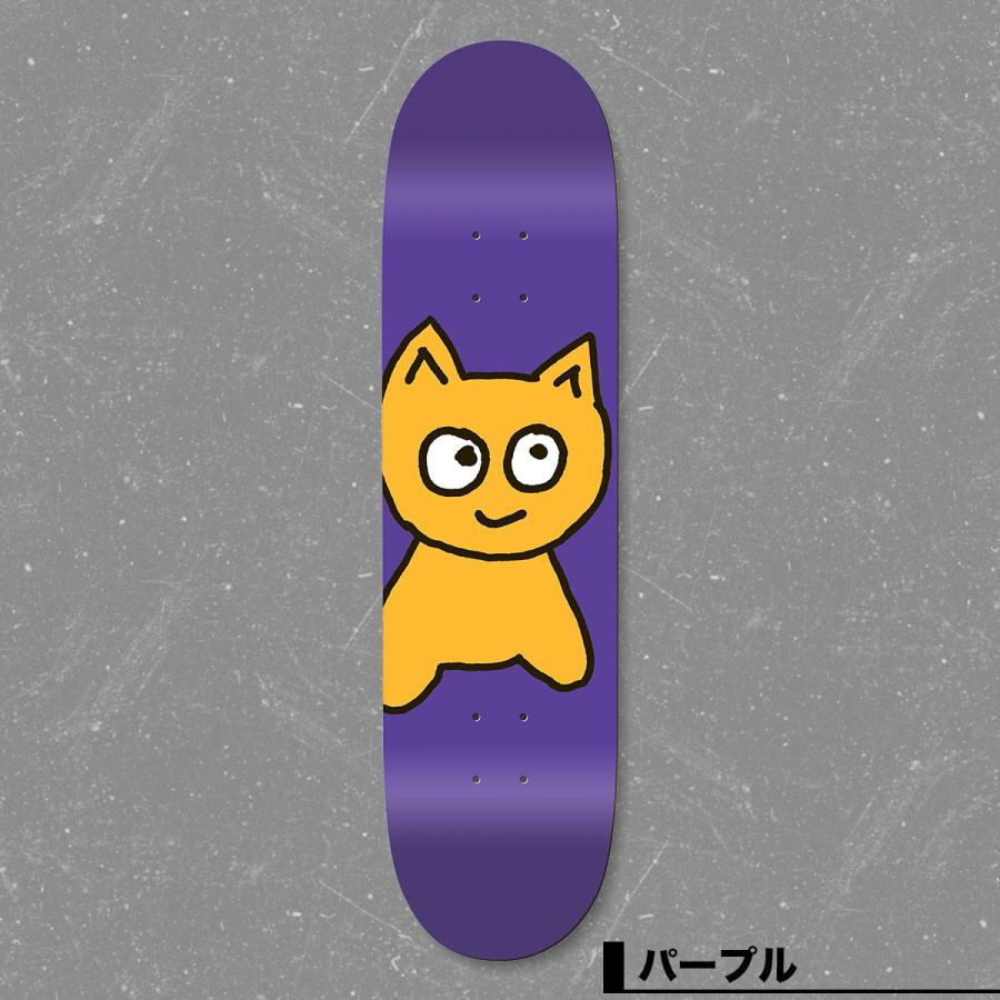 ミャオ スケートボード デッキ 子供 キッズ 7.75inch ネコ 猫 パープル