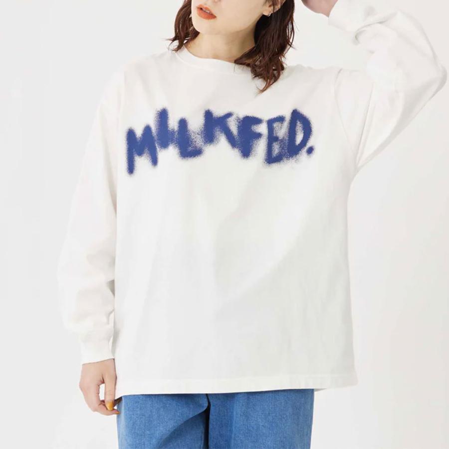 MILKFED. ミルクフェド レディース ロンT 長袖 Tシャツ オーバーサイズ 大きめ バックプリント 着回し 人気ブランド 通販 | SPRAY LOGO L/S TOP【103233013003】｜surfboard-skate-jack｜09