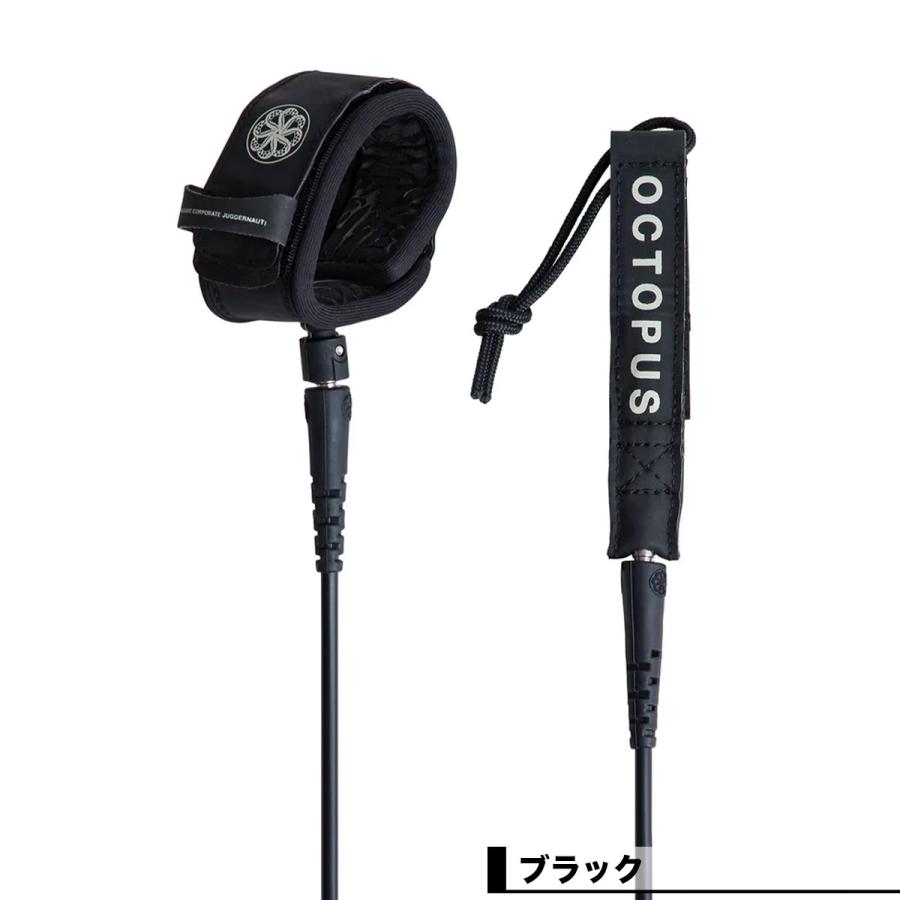 オクトパス サーフボード リーシュコード 足首用 6ft 6mm ブラック