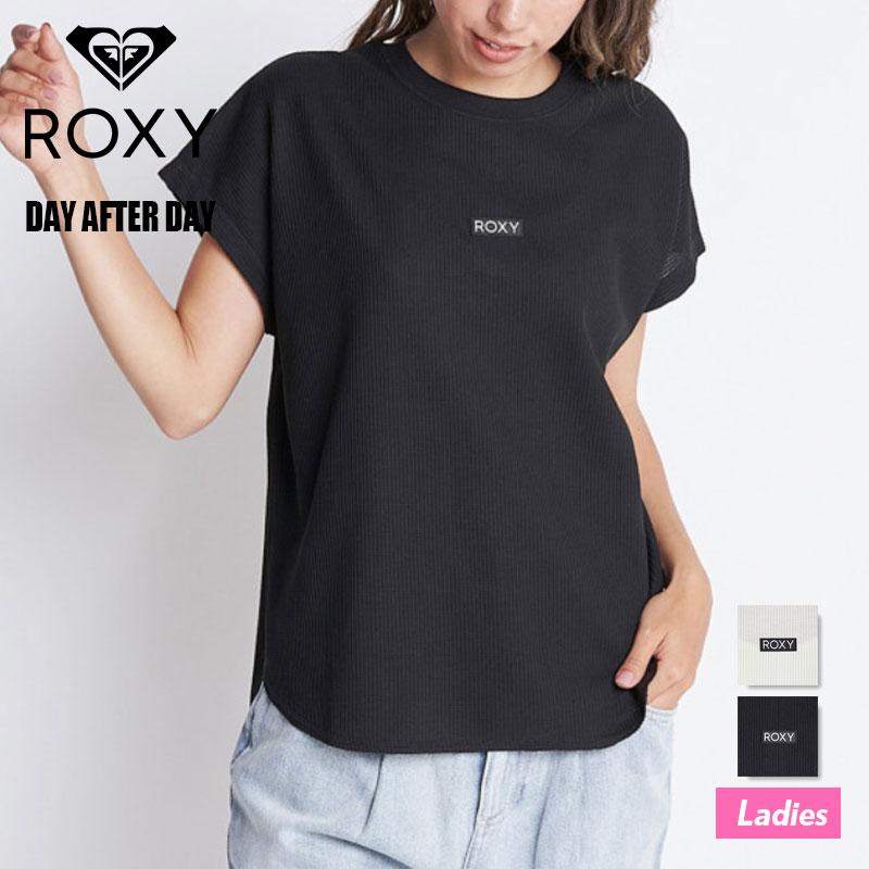 再入荷 トップス ロキシー レディース 半袖tシャツ 夏 海 人気 Roxy レディース 半袖tシャツ Day After Fay ロゴ ワッフル素材 シンプル 全2色 白 黒 M L 夏 海 プール 旅行 リゾート 人気 ブランド ロキシー Rst Www Threeriversofs Com