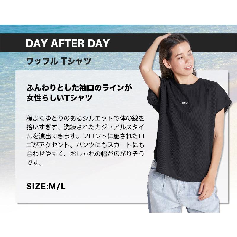 再入荷 トップス ロキシー レディース 半袖tシャツ 夏 海 人気 Roxy レディース 半袖tシャツ Day After Fay ロゴ ワッフル素材 シンプル 全2色 白 黒 M L 夏 海 プール 旅行 リゾート 人気 ブランド ロキシー Rst Www Threeriversofs Com