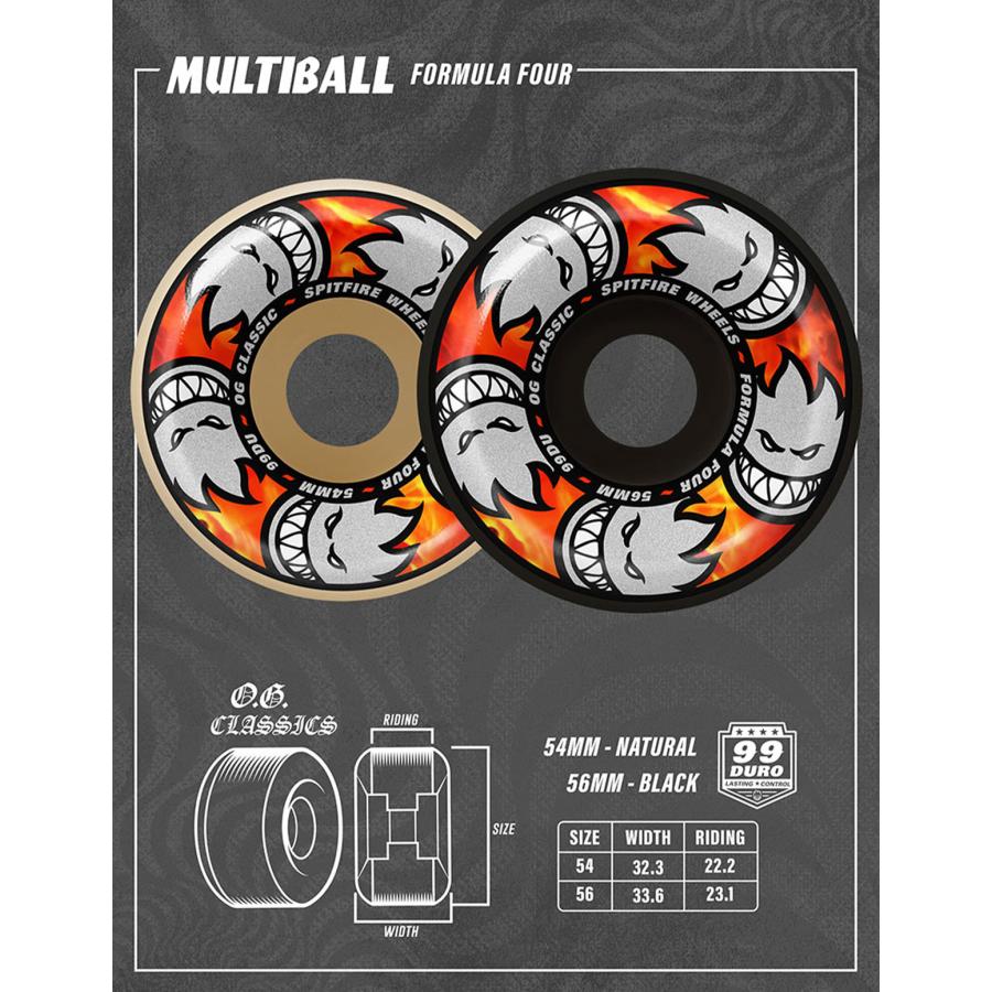 ウィールスケートボード人気ナンバーワンスピットファイア正規ウィール54ミリ SPITFIRE WHEELS スピットファイア ウィール 54mm / 56mm スケート