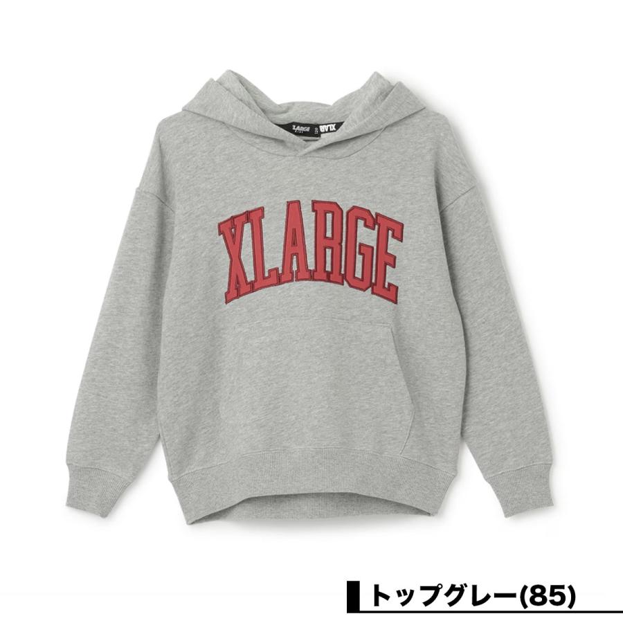 XLARGE KIDS キッズ ワッペンロゴパーカー トップス 男の子 子供 OGゴリラ グレー 140cm 小学生 人気ブランド エクストララージキッズ【9454205】の画像