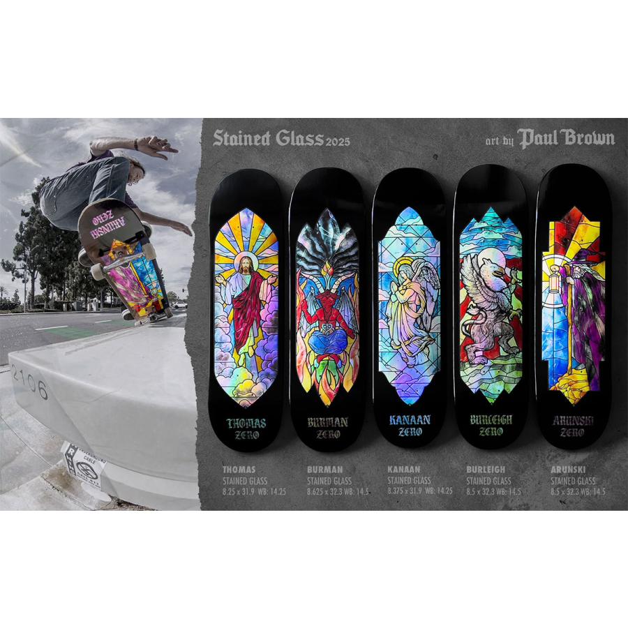 スケボー デッキ ZERO KANAAN 8.0 ステンドグラス風 ZERO ゼロ スケートボード スケボー デッキ 8.0inch ステンド