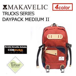 送料無料 MAKAVELIC マキャベリック バックパック リュック コーデュラ CORDURA/TRUCKS DAYPACK MEDIUM II RED｜surfer