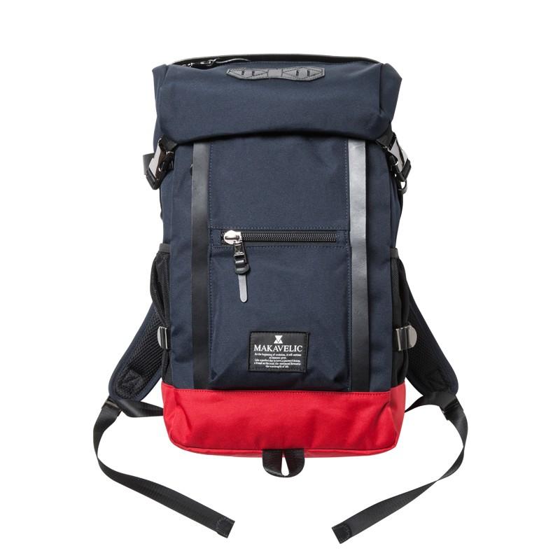 送料無料 MAKAVELIC CHASE DOUBLE LINE BACKPACK DARK NAVY RED マキャ 