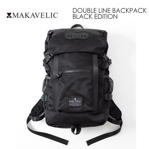 送料無料 MAKAVELIC DOUBLE LINE BACKPACK BLACK EDITION マキャ