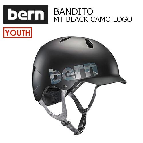 送料無料 bern バーン 子供用 ヘルメット スケボー スノボー 自転車 ジャパンフィット/BANDITO MT BLACK CAMO LOGO BB03EMBCA｜surfer