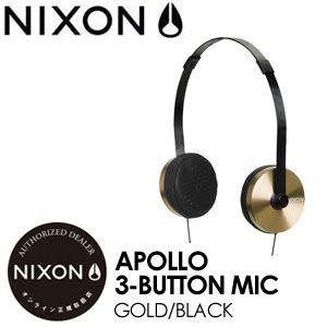 NIXON ニクソン ヘッドフォン イヤホン/Apollo3-ButtonMic-Gold/Black｜surfer