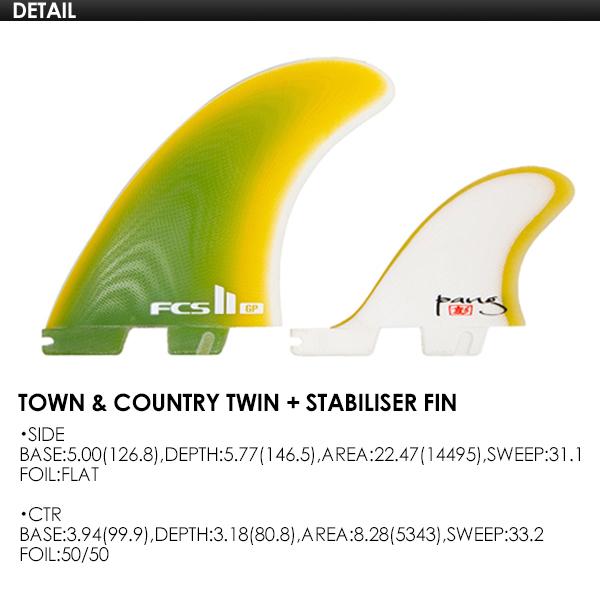 FCS II GPグレン・パング　2+1 FCS II T&C Surf Twin Fins + Stabiliser Glenn Pang – T&C Surf