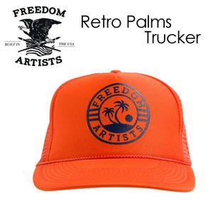 FREEDOM ARTISTS フリーダムアーティスト メッシュ キャップ CAP 14fa/Retro Palms trucker ＃2067｜surfer