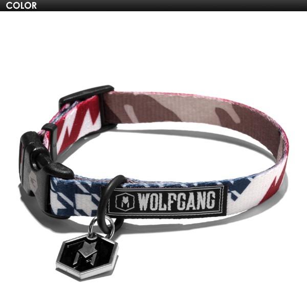 送料無料 WOLFGANG MAN＆BEAST ウルフギャング 犬 首輪 ハーネス リード USA サーフィン スノーボード/CamoFlag collar サイズ (M)｜surfer｜02